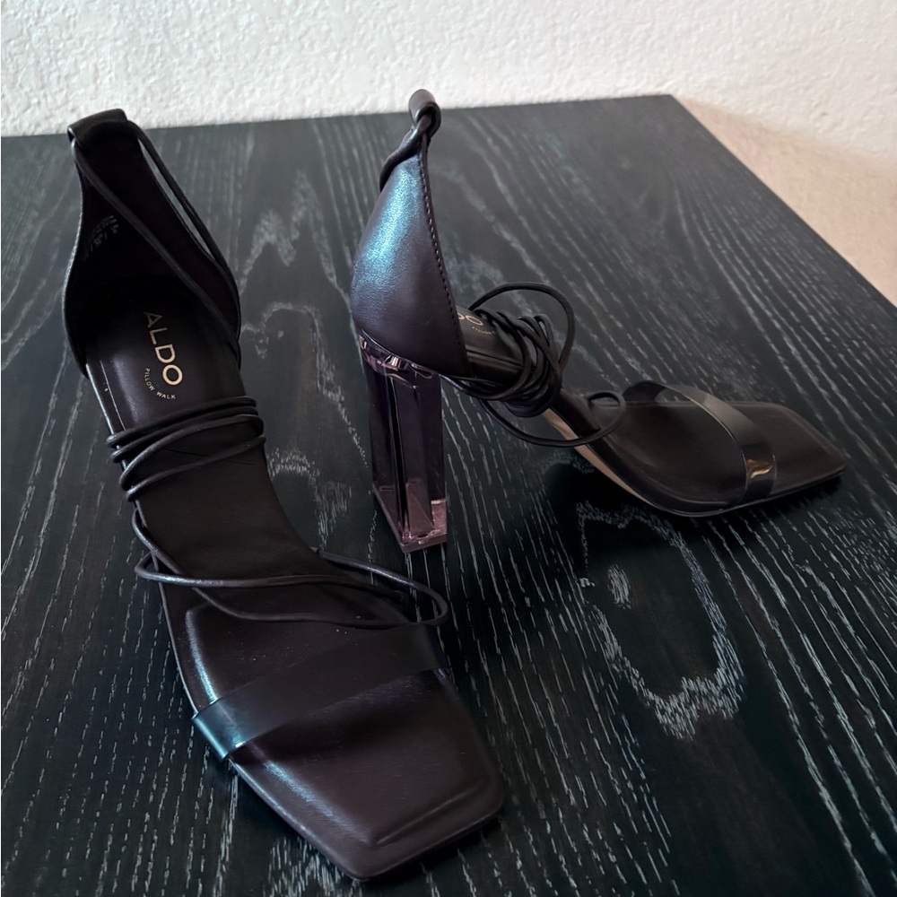 Aldo Dark Brown Strappy Heels